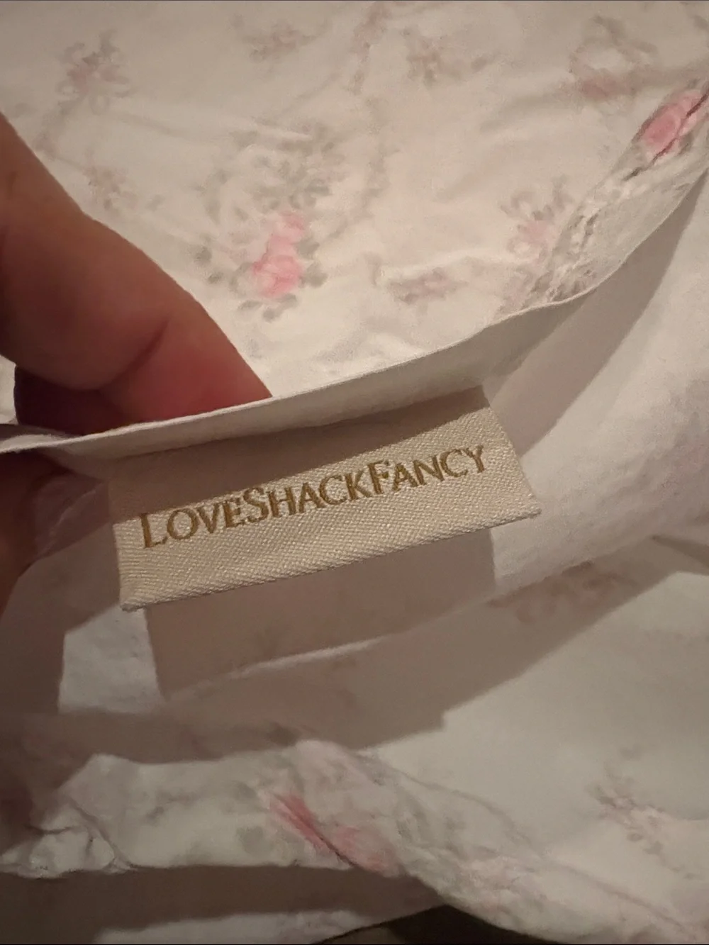 LoveShackFancy Pink Floral Organic two standard pillow cases
